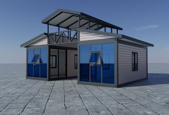 Luksusowy, mobilny, rozkładany dom prefabrykowany, szklana ściana kurtynowa, panel PU, ośrodek wypoczynkowy na plaży, mieszkalny